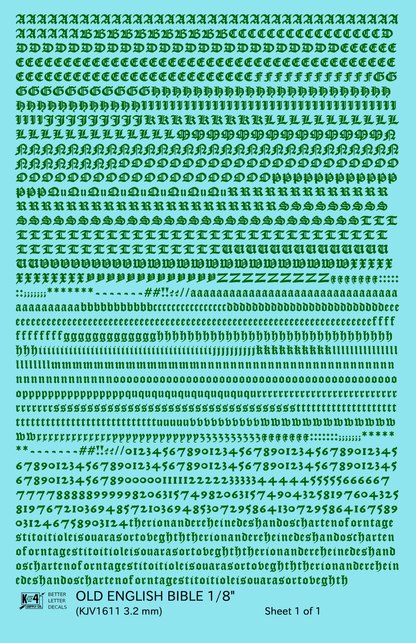 Old English Bible Letter Number Alphabet