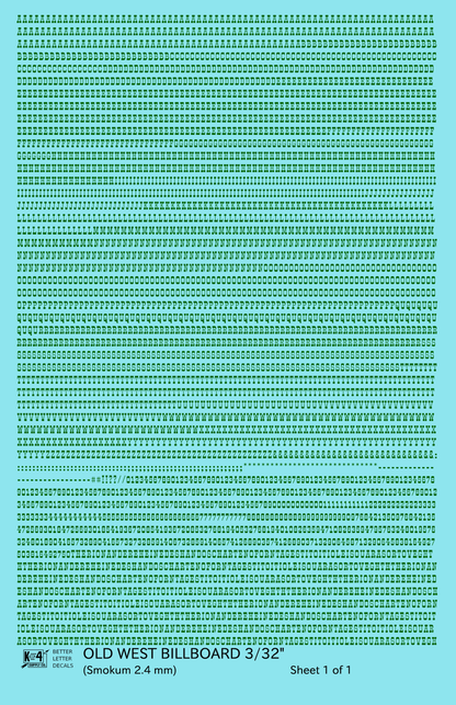 Old West Billboard Letter Number Alphabet