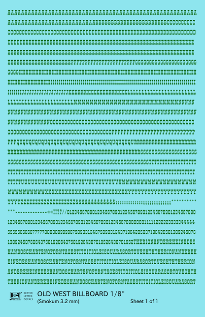 Old West Billboard Letter Number Alphabet