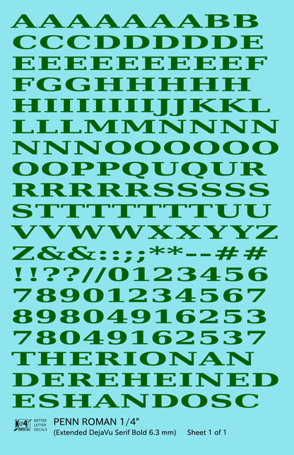 Penn Roman Letter Number Alphabet