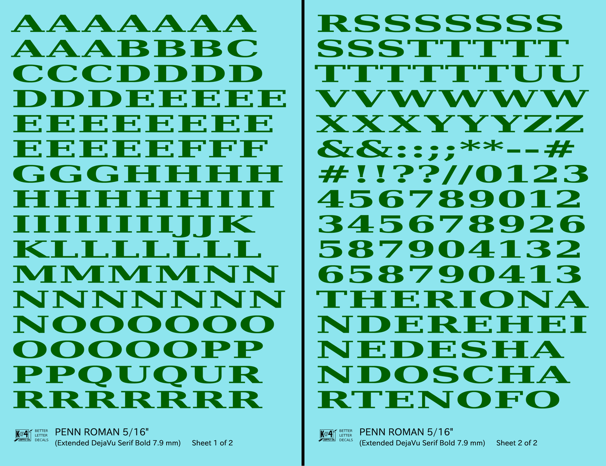 Penn Roman Letter Number Alphabet