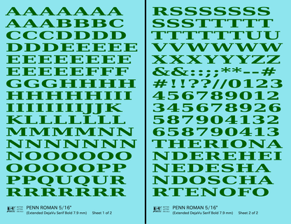 Penn Roman Letter Number Alphabet