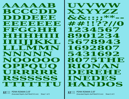 Penn Roman Letter Number Alphabet