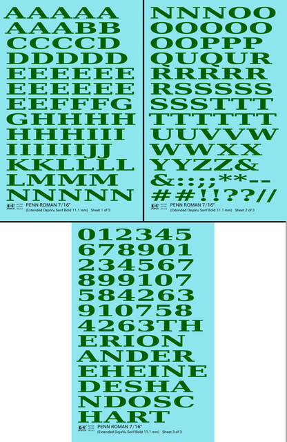 Penn Roman Letter Number Alphabet
