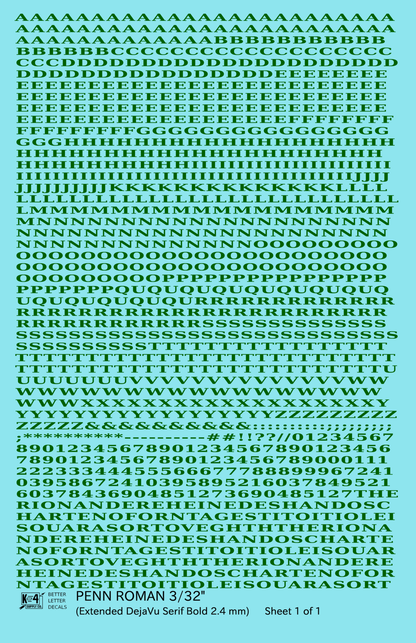 Penn Roman Letter Number Alphabet