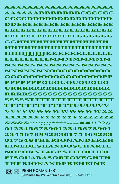 Penn Roman Letter Number Alphabet