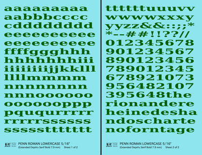 Lowercase Penn Roman Letter Number Alphabet