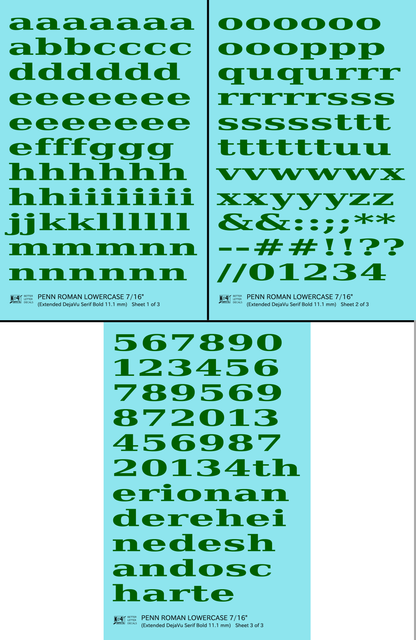 Lowercase Penn Roman Letter Number Alphabet