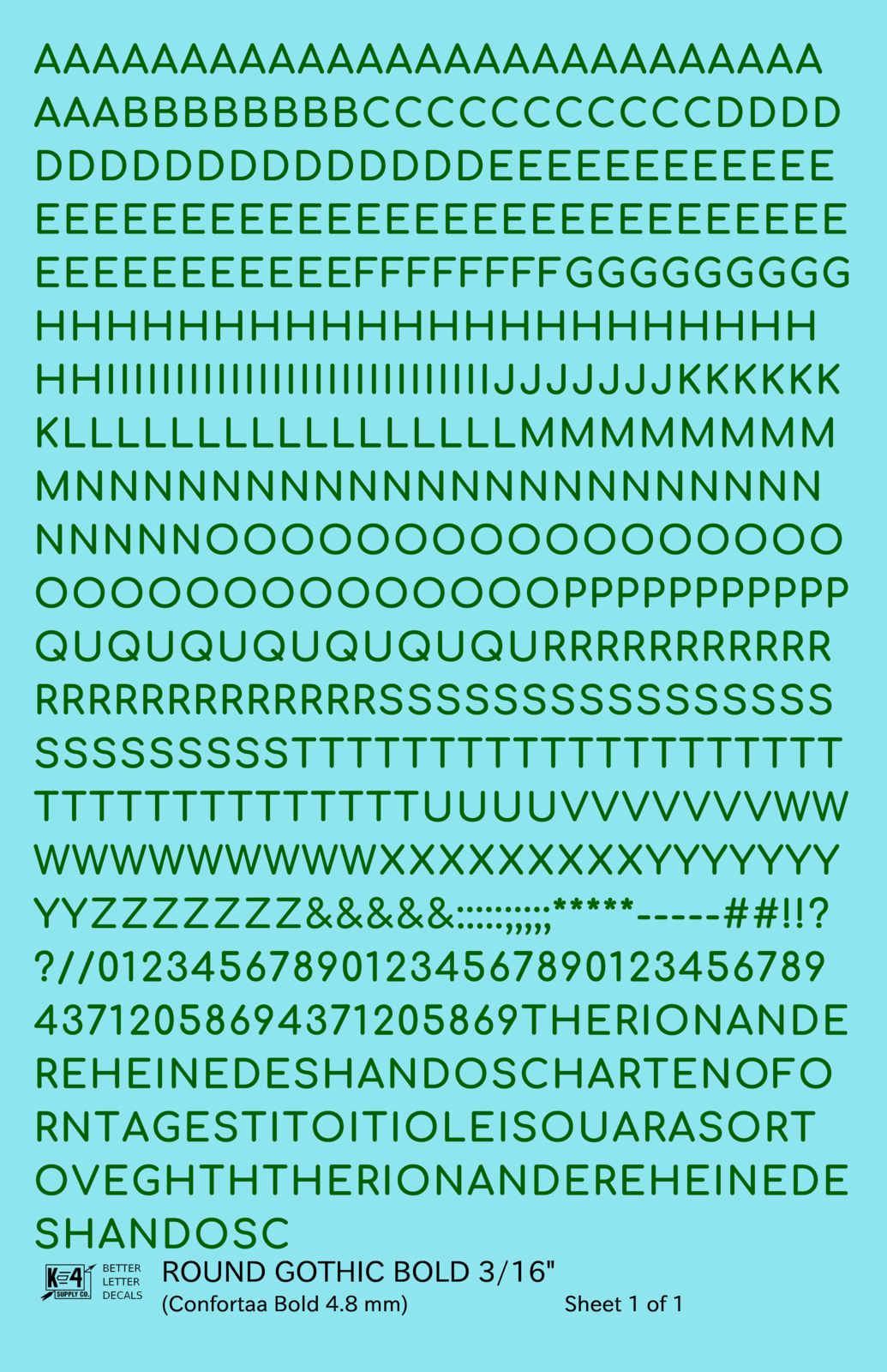 Round Modern Gothic Bold Letter Number Alphabet