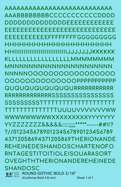 Round Modern Gothic Bold Letter Number Alphabet