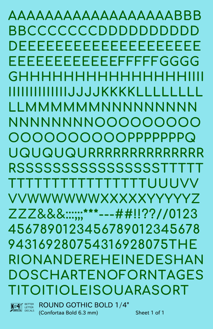 Round Modern Gothic Bold Letter Number Alphabet