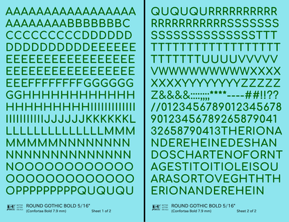 Round Modern Gothic Bold Letter Number Alphabet