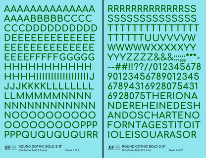 Round Modern Gothic Bold Letter Number Alphabet