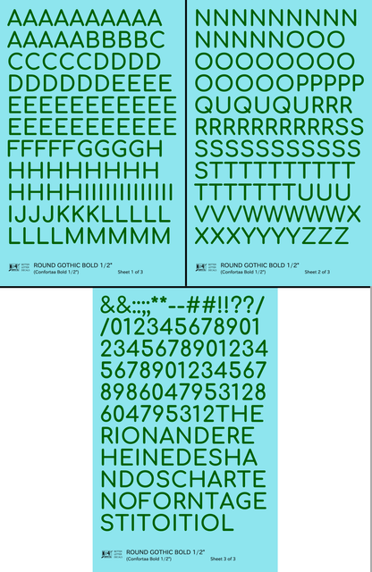Round Modern Gothic Bold Letter Number Alphabet