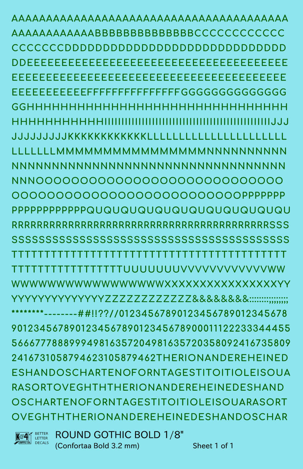 Round Modern Gothic Bold Letter Number Alphabet