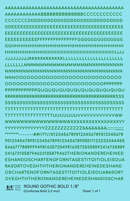 Round Modern Gothic Bold Letter Number Alphabet