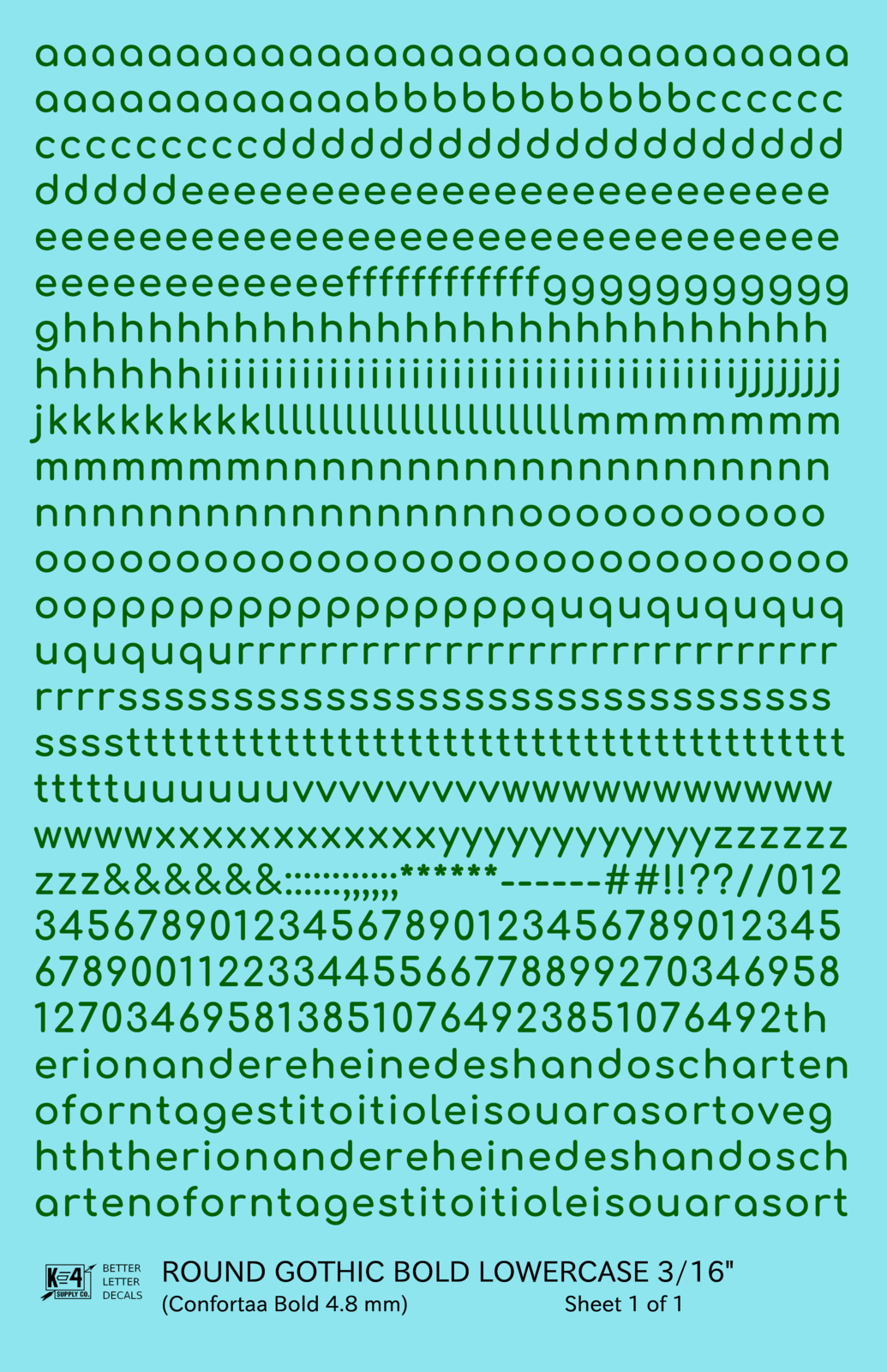 Lowercase Round Modern Gothic Bold Letter