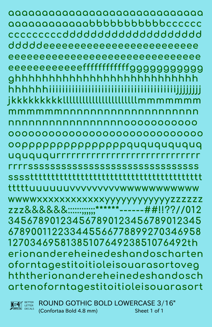 Lowercase Round Modern Gothic Bold Letter