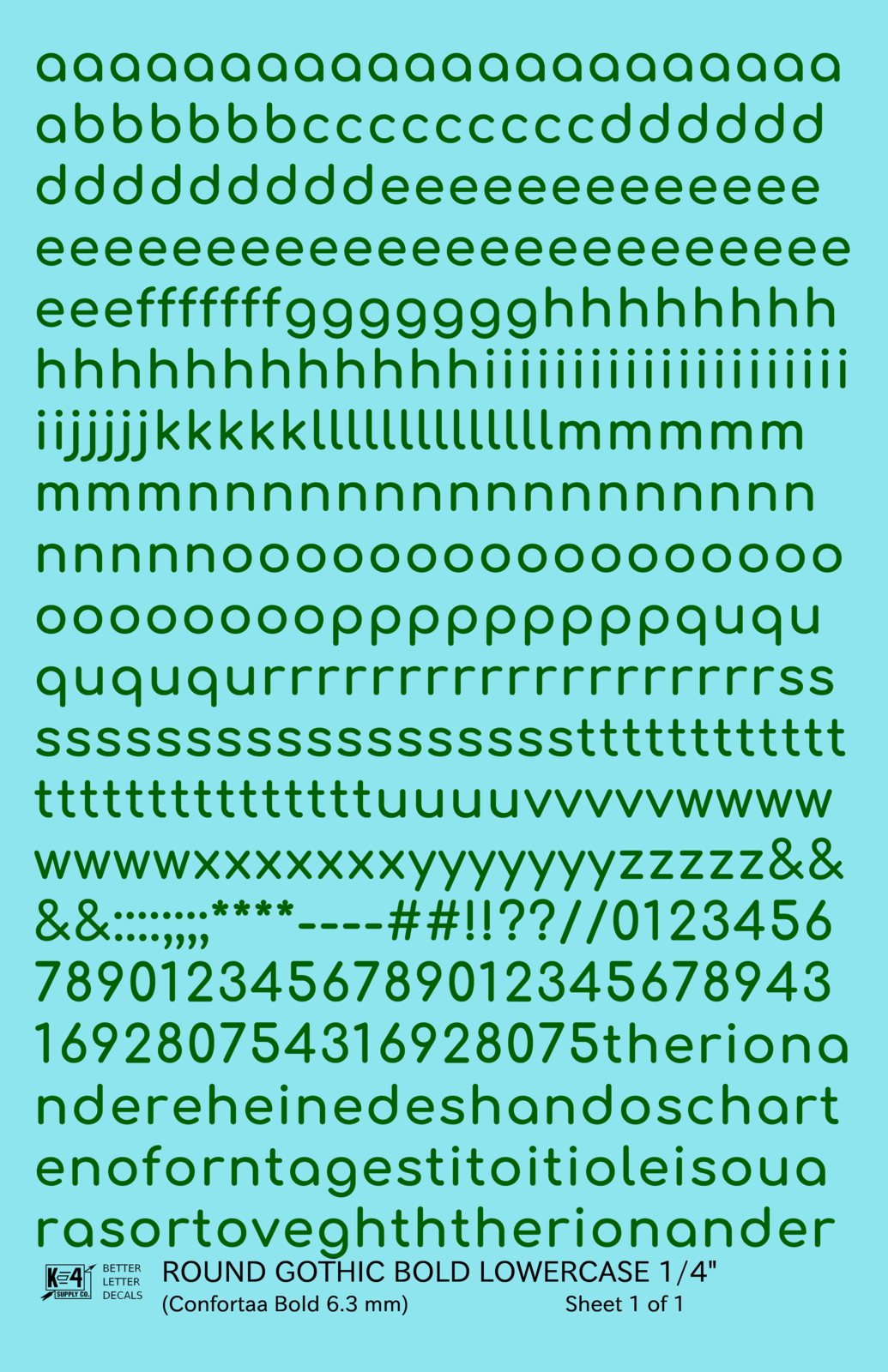 Lowercase Round Modern Gothic Bold Letter