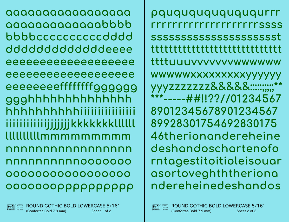 Lowercase Round Modern Gothic Bold Letter