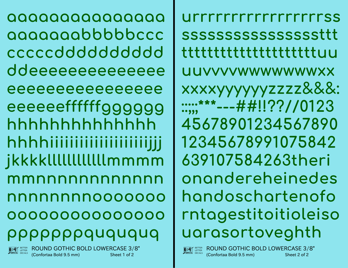 Lowercase Round Modern Gothic Bold Letter
