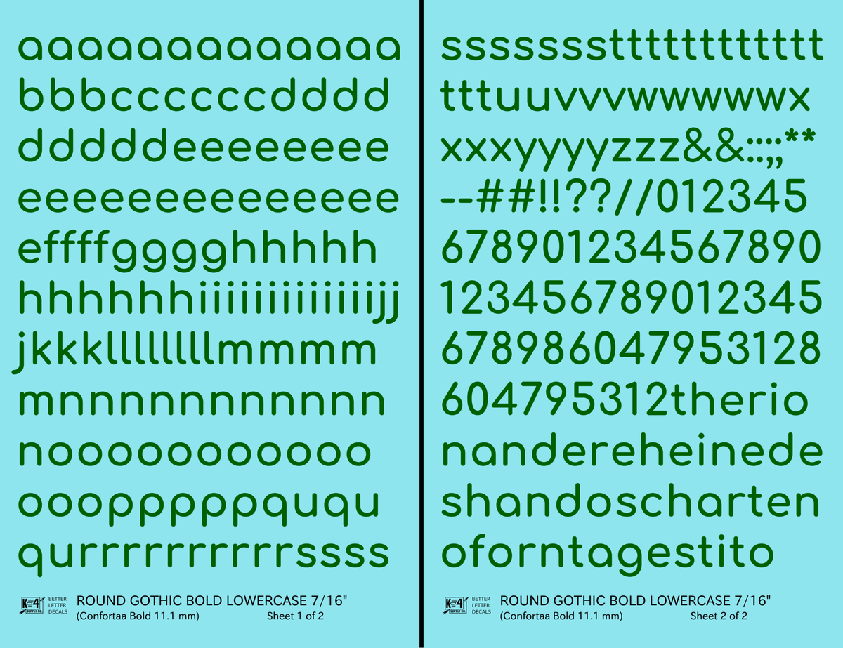 Lowercase Round Modern Gothic Bold Letter