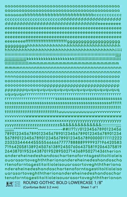 Lowercase Round Modern Gothic Bold Letter