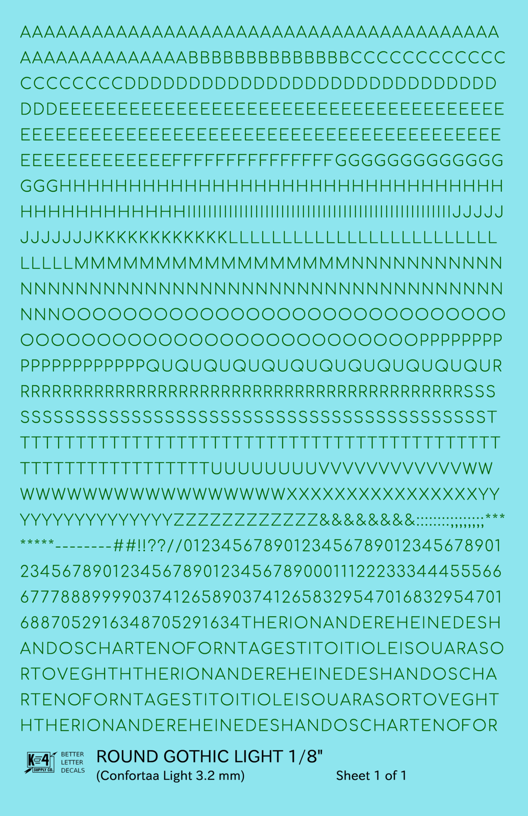 Round Modern Gothic Light Letter Number Alphabet