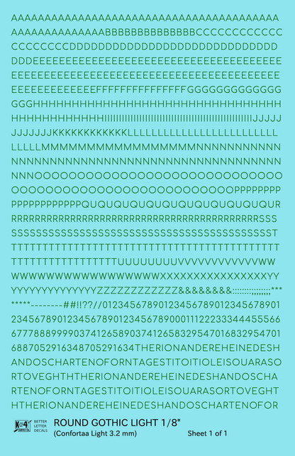 Round Modern Gothic Light Letter Number Alphabet