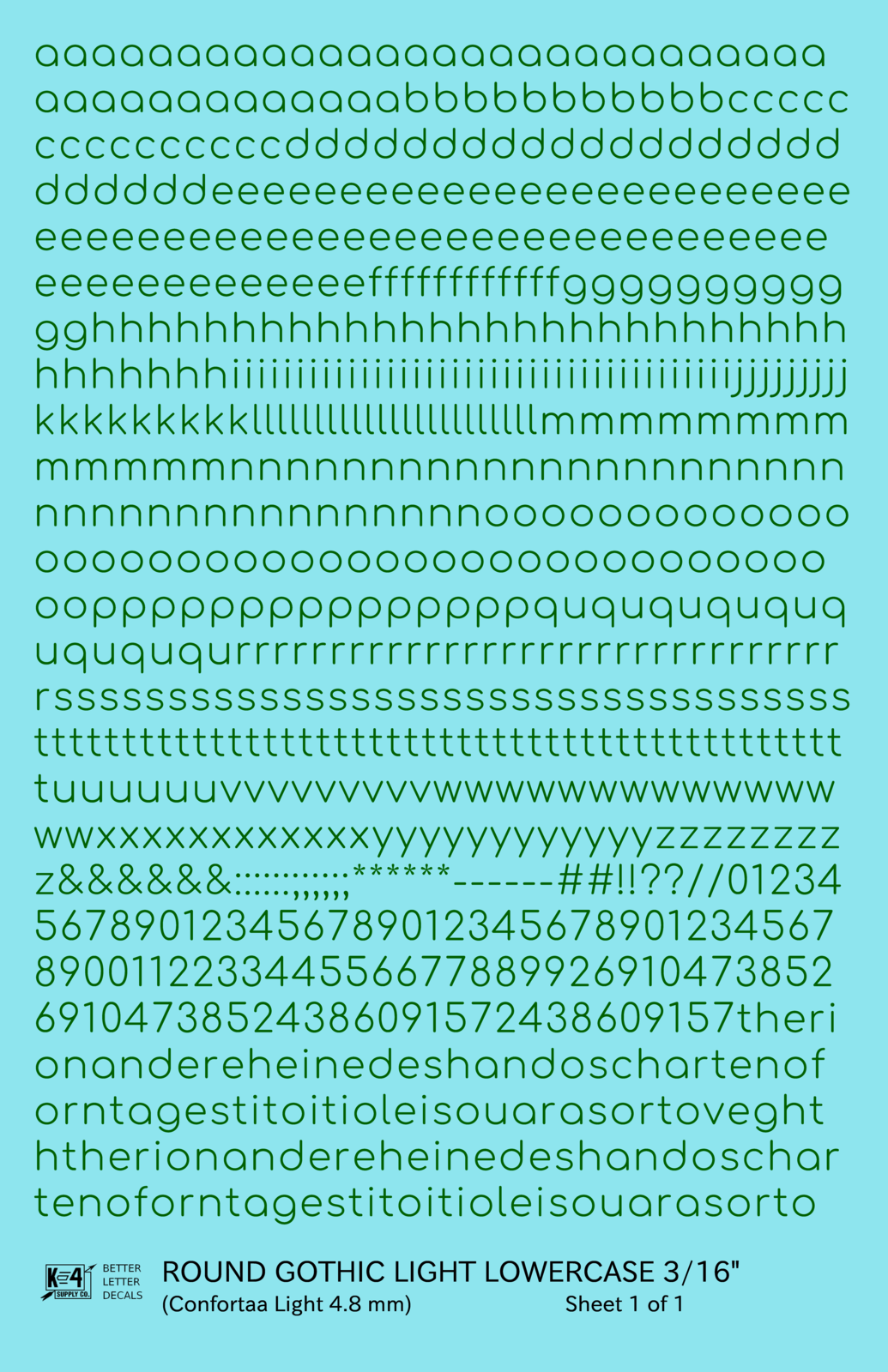Lowercase Round Modern Gothic Light Letter