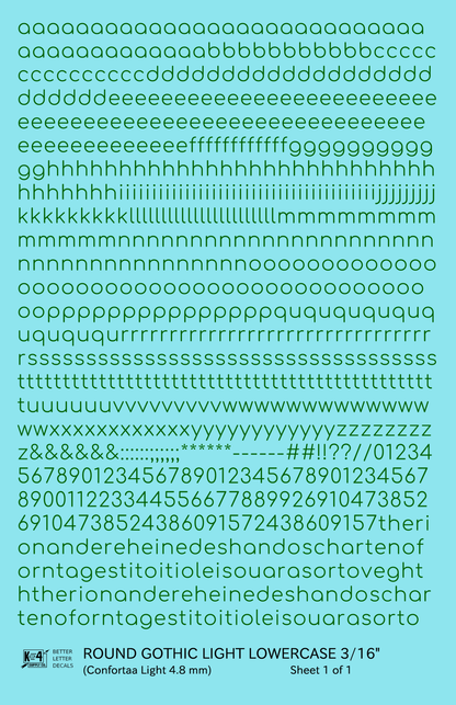 Lowercase Round Modern Gothic Light Letter