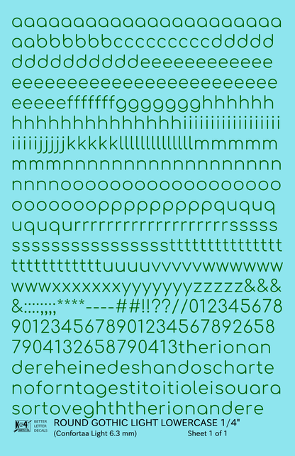 Lowercase Round Modern Gothic Light Letter