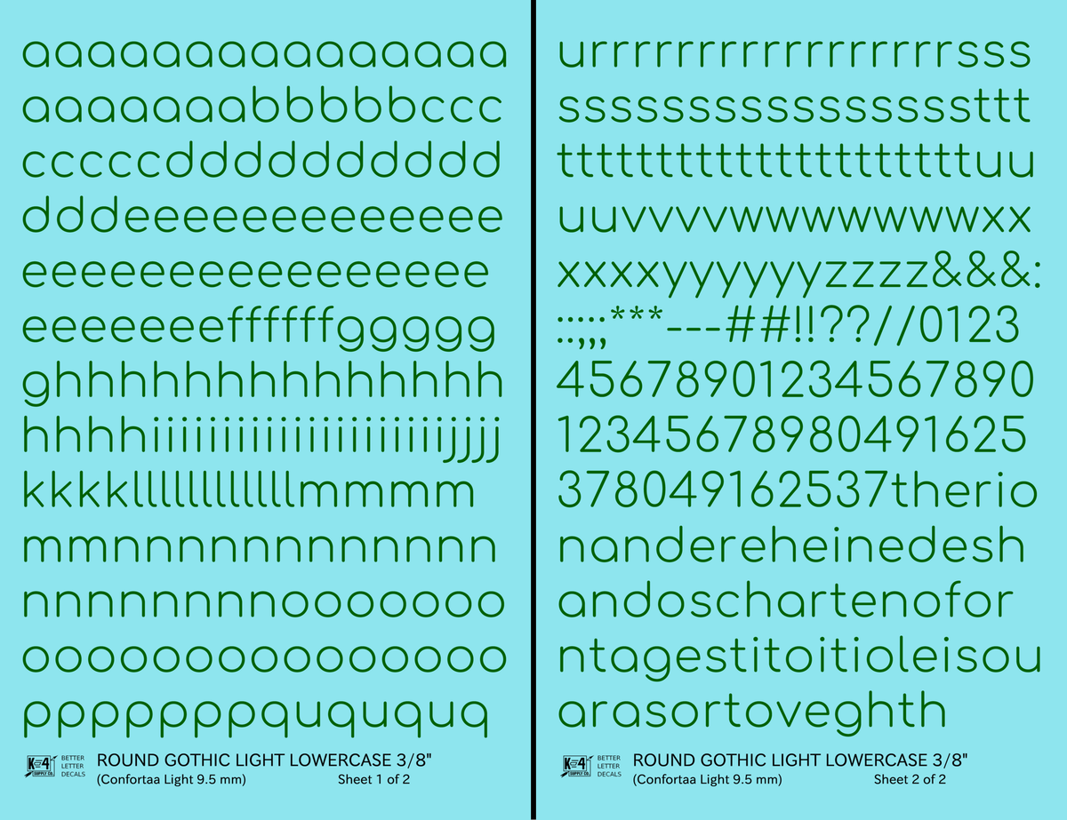 Lowercase Round Modern Gothic Light Letter