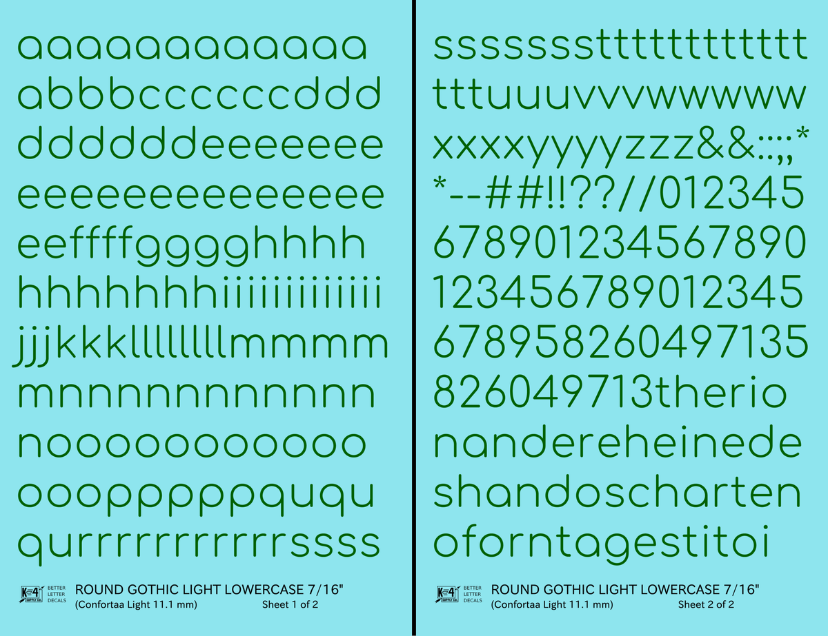 Lowercase Round Modern Gothic Light Letter