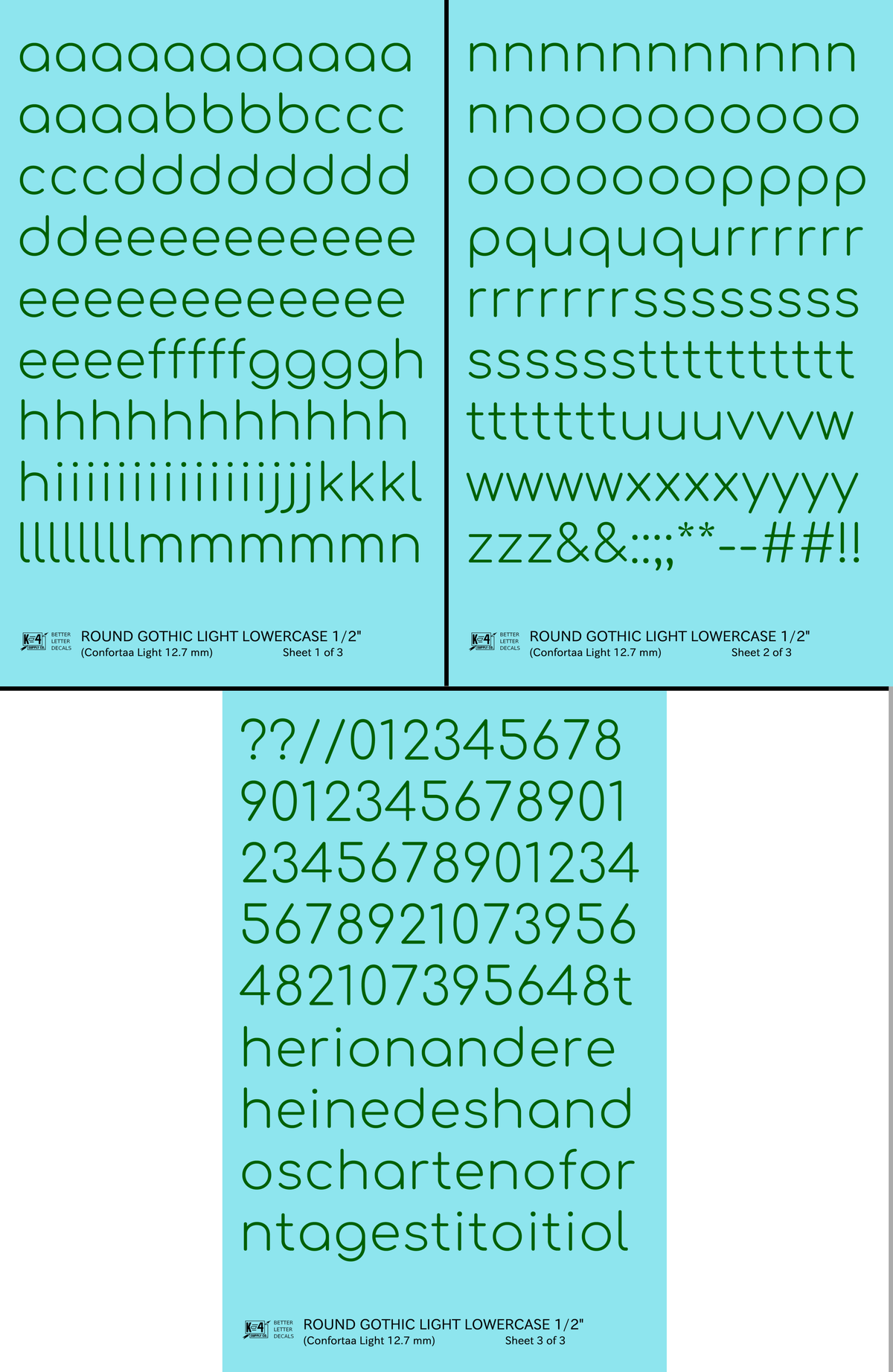 Lowercase Round Modern Gothic Light Letter