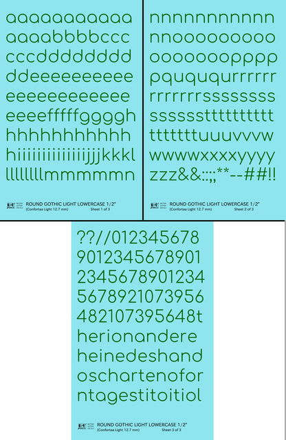 Lowercase Round Modern Gothic Light Letter