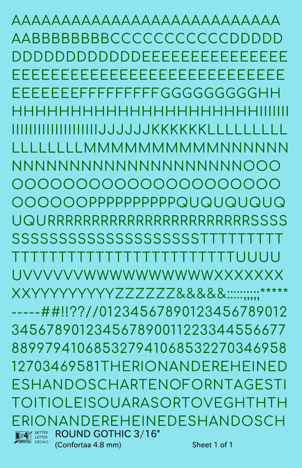 Round Modern Gothic Letter Number Alphabet