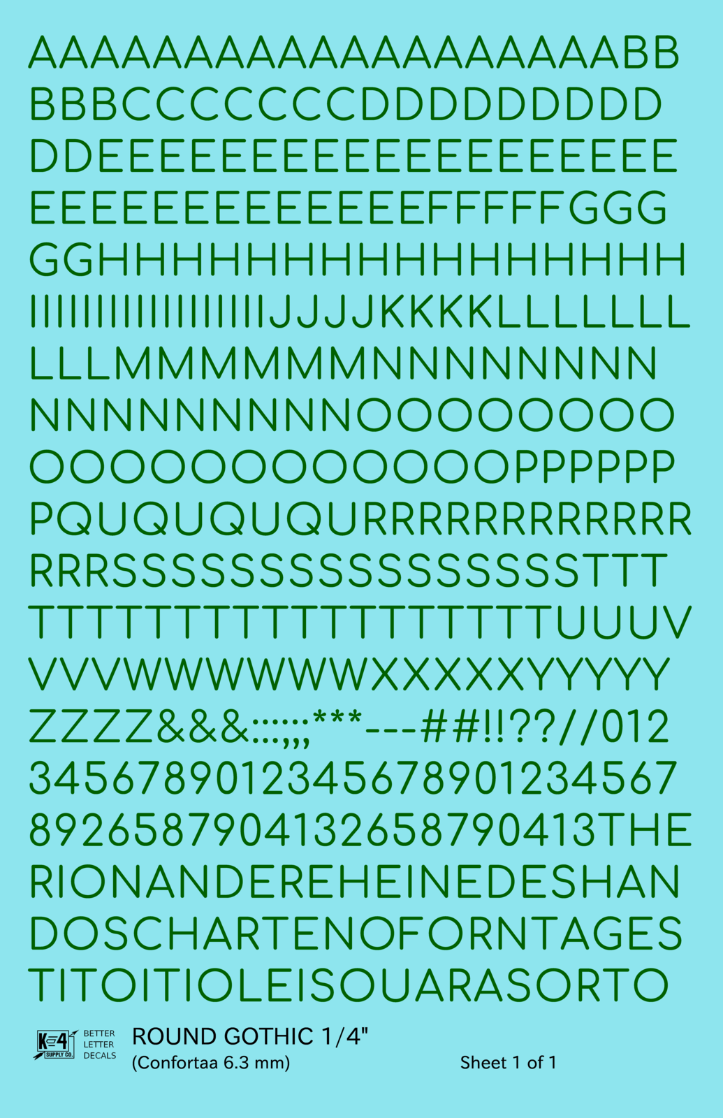 Round Modern Gothic Letter Number Alphabet