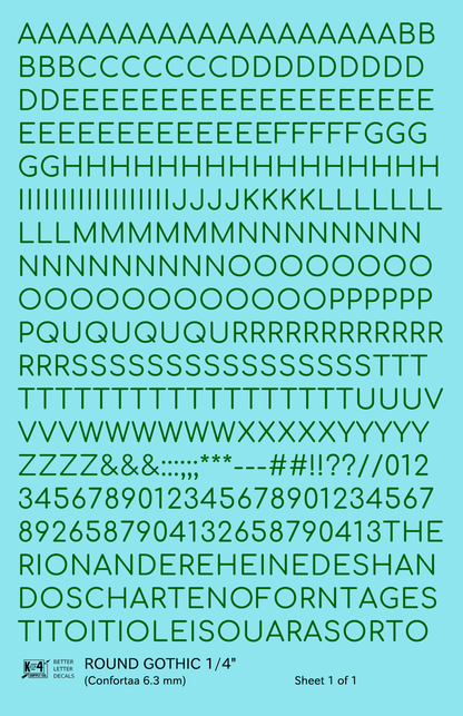 Round Modern Gothic Letter Number Alphabet