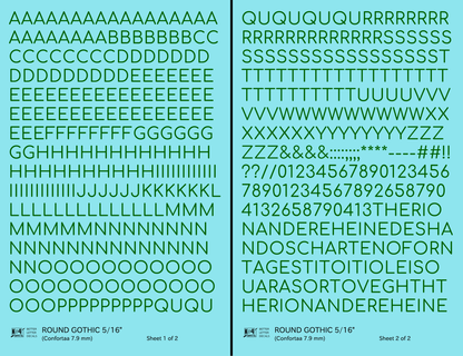 Round Modern Gothic Letter Number Alphabet
