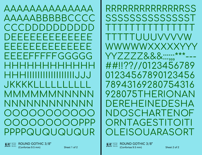Round Modern Gothic Letter Number Alphabet