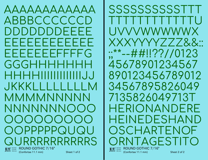 Round Modern Gothic Letter Number Alphabet