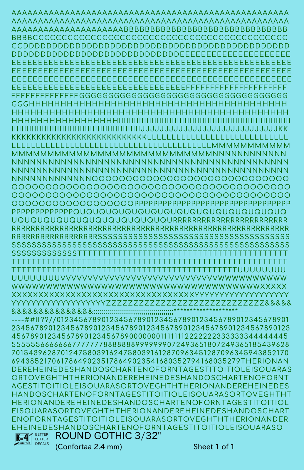 Round Modern Gothic Letter Number Alphabet
