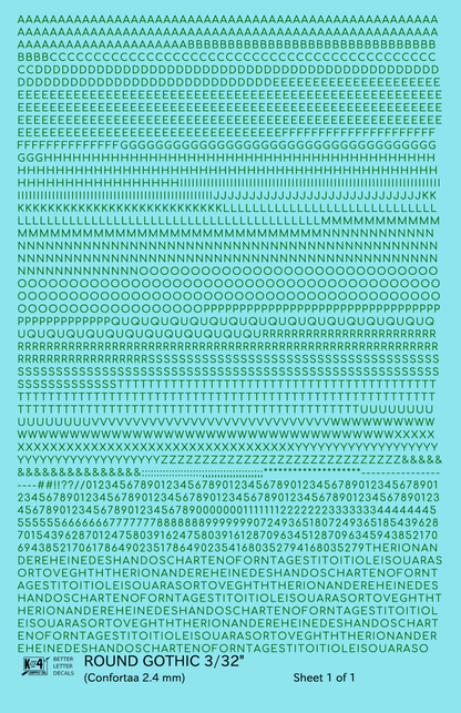 Round Modern Gothic Letter Number Alphabet
