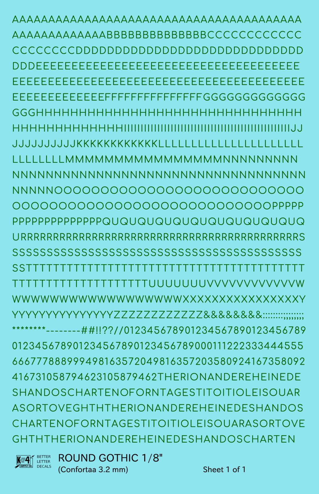 Round Modern Gothic Letter Number Alphabet
