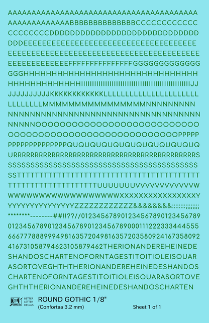 Round Modern Gothic Letter Number Alphabet