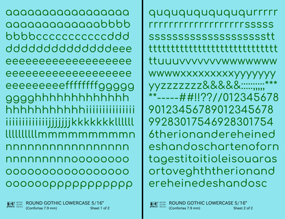 Lowercase Round Modern Gothic Letter Alphabet