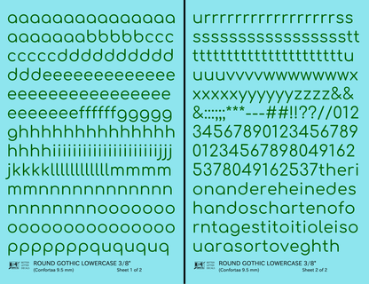 Lowercase Round Modern Gothic Letter Alphabet