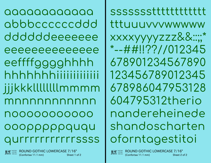 Lowercase Round Modern Gothic Letter Alphabet