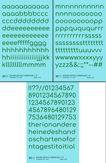 Lowercase Round Modern Gothic Letter Alphabet